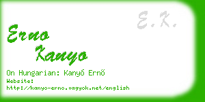 erno kanyo business card